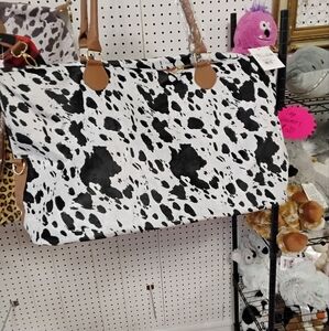 Cow Print Weekender Overnight Bag